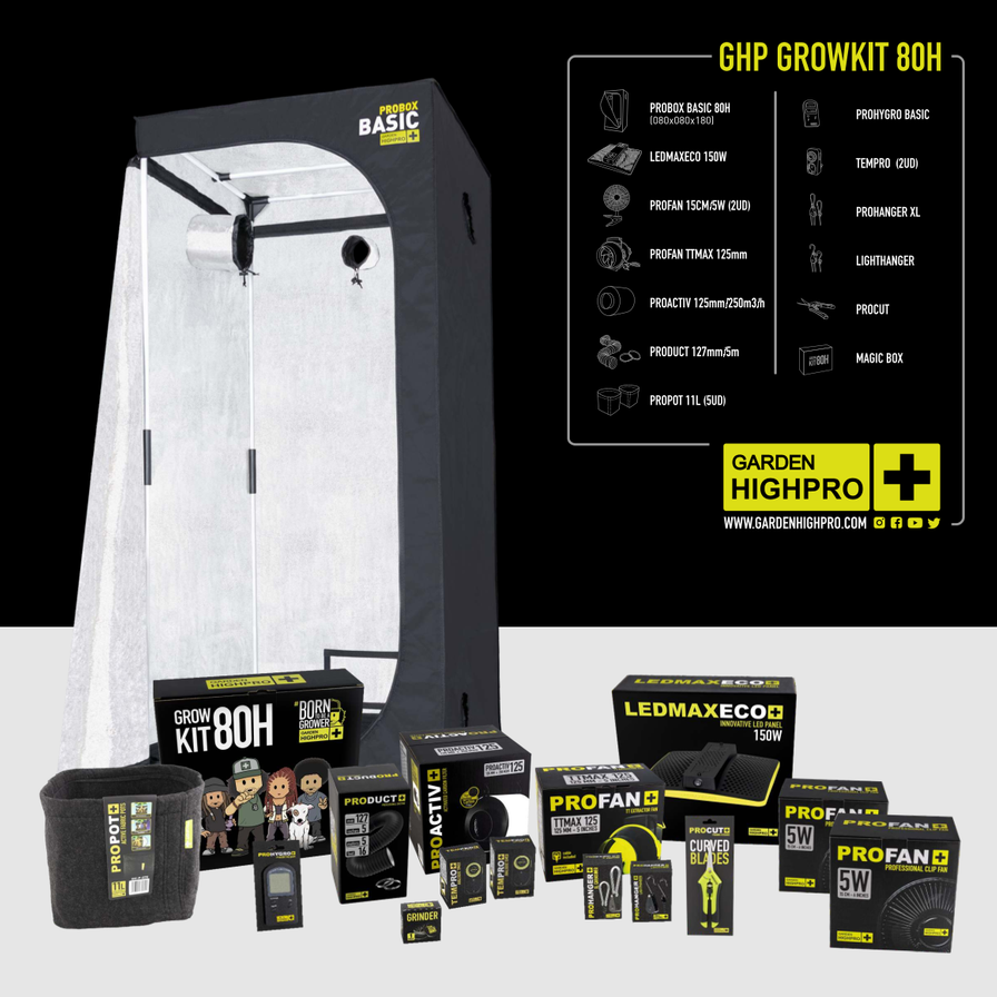 Growbox Komplettset 80x80 Growzubehör Lucky Hemp