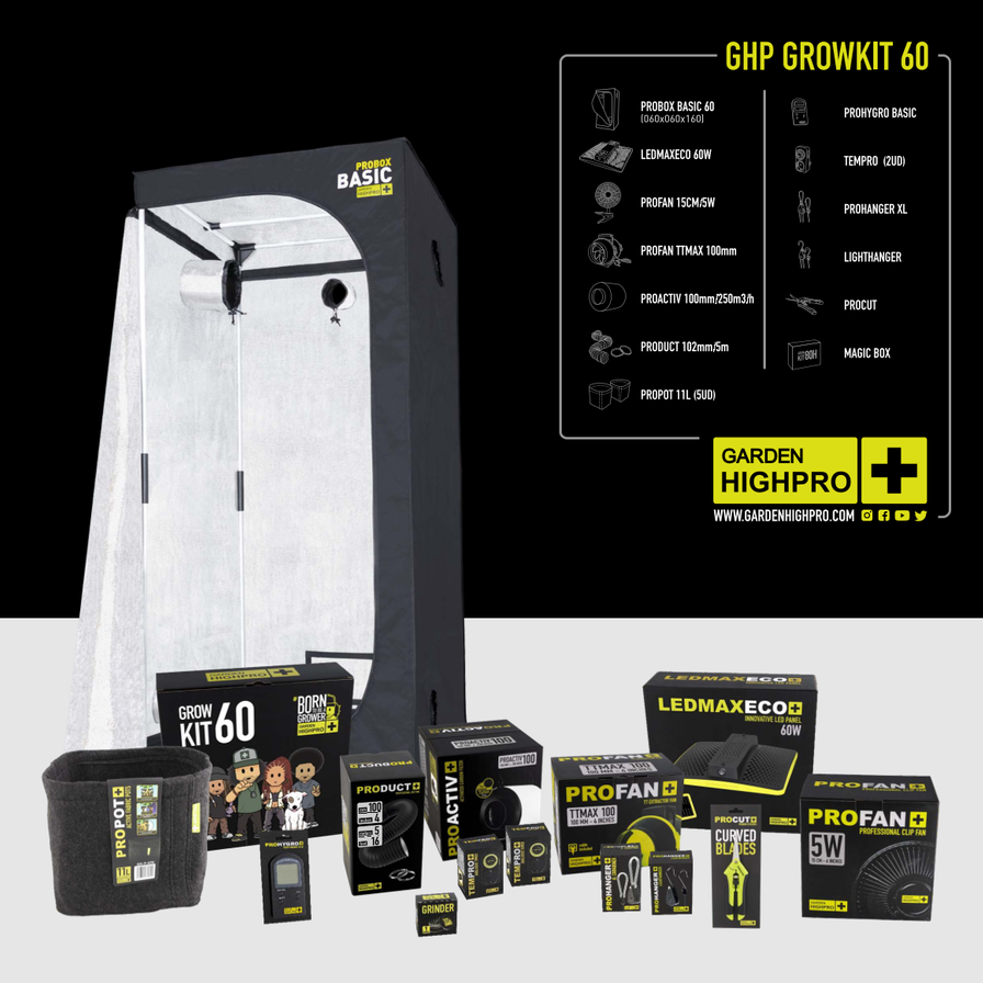 Growbox Komplettset 60x60 Growzubehör Lucky Hemp