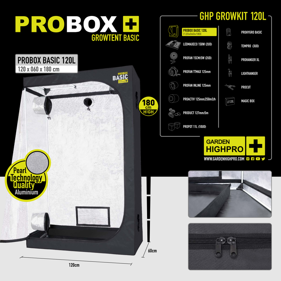Growbox Komplettset 120x60 Growzubehör Lucky Hemp