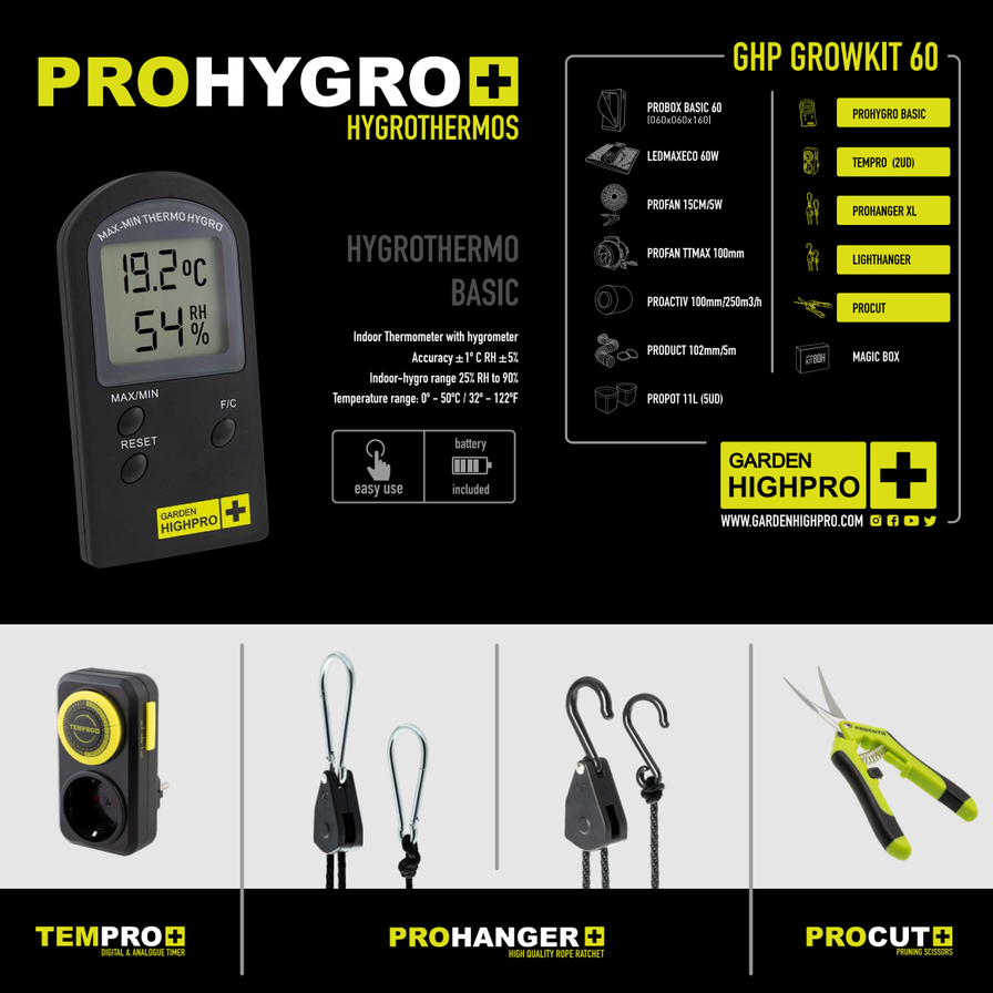 Growbox Komplettset 60x60 Growzubehör Lucky Hemp