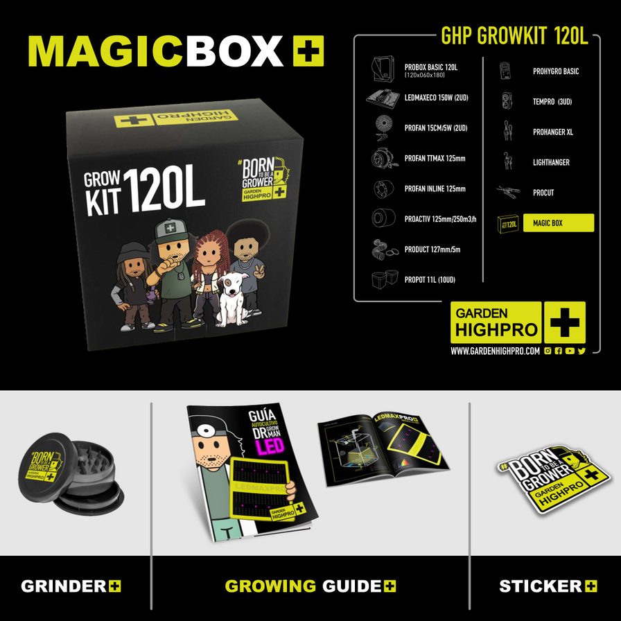 Growbox Komplettset 120x60 Growzubehör Lucky Hemp