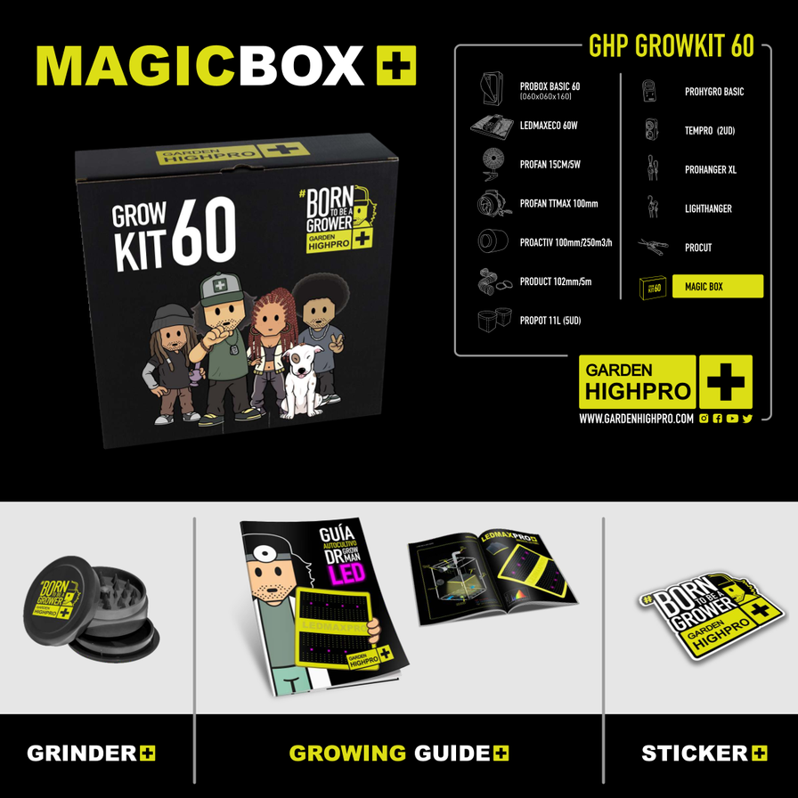 Growbox Komplettset 60x60 Growzubehör Lucky Hemp