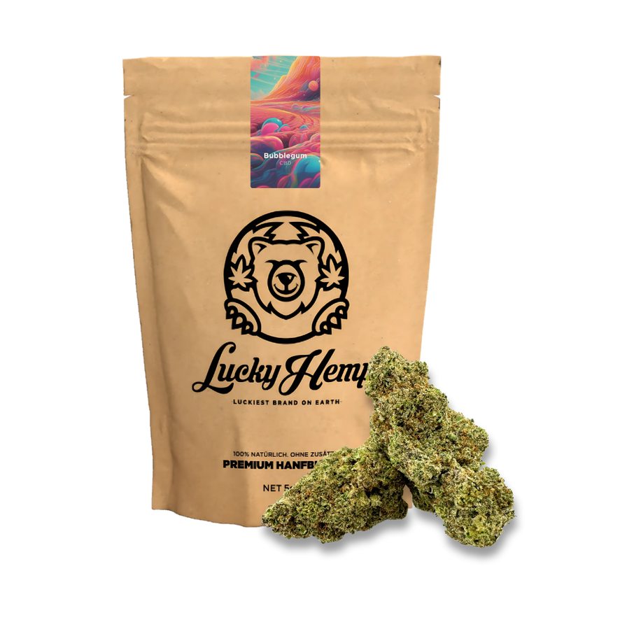 Bubblegum CBD Ökopack Blüten Lucky Hemp