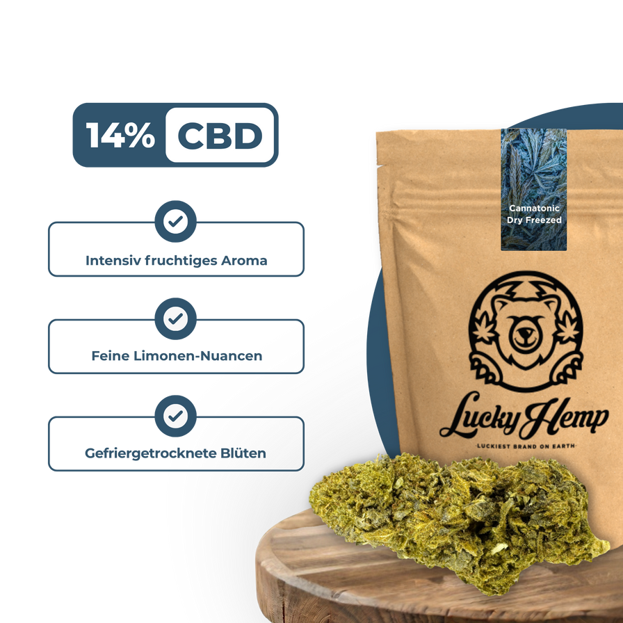 Dry Freezed Blüten Blüten Lucky Hemp Cannatonic Dry Freezed 5g