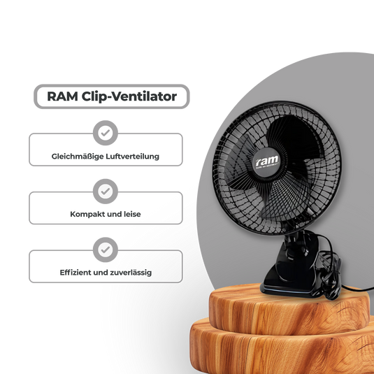 RAM Clip-Ventilator Ø15cm, 15 Watt Growzubehör Lucky Hemp