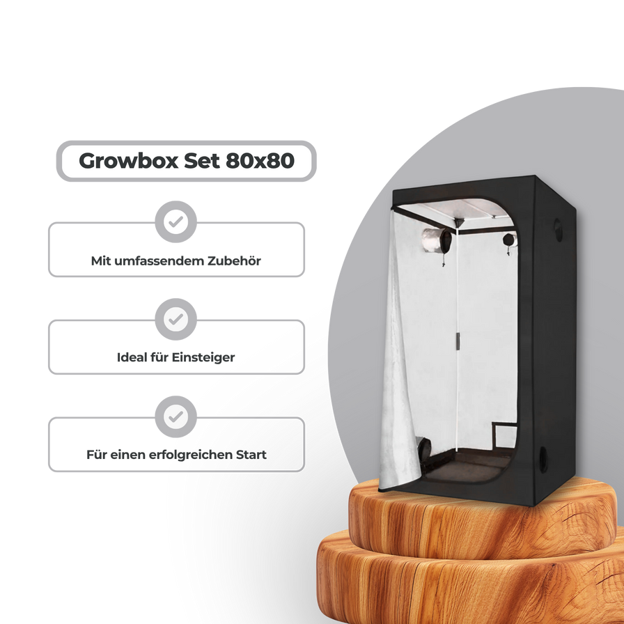 Growbox Komplettset 80x80 Growzubehör Lucky Hemp