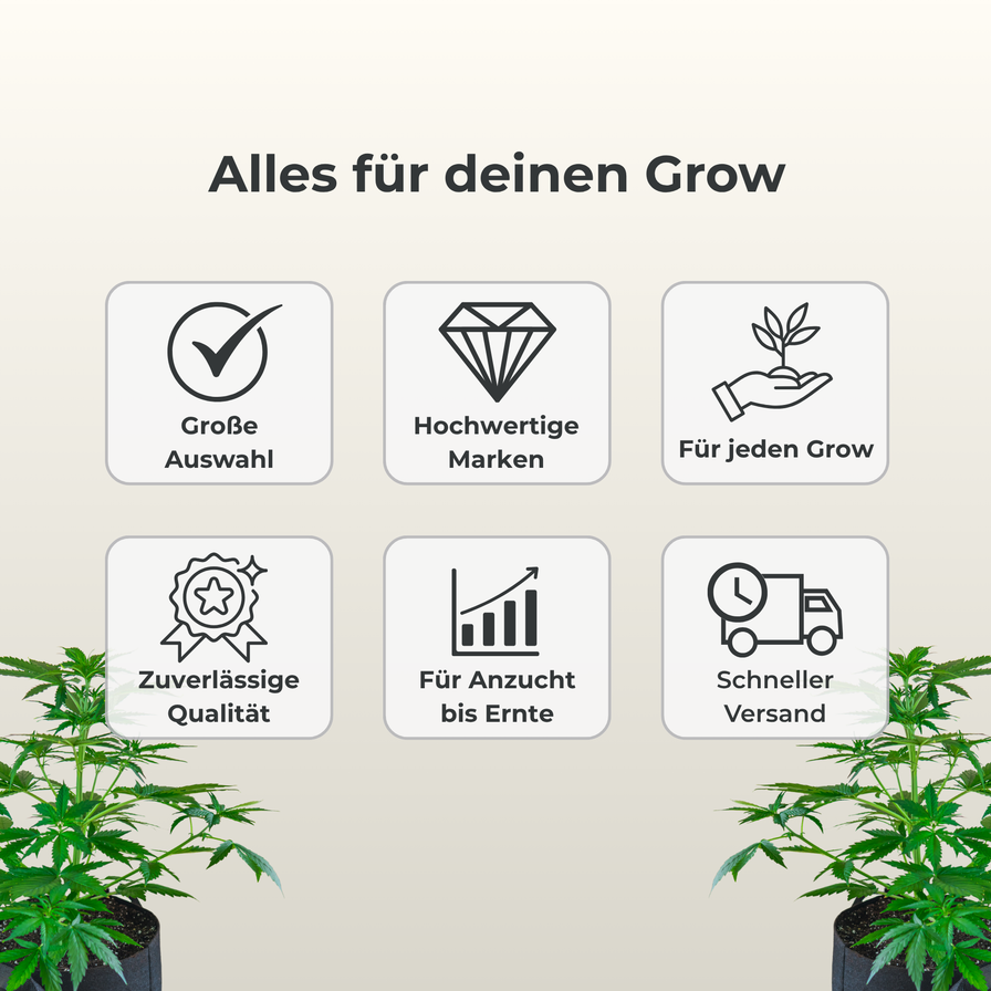 Growbox Komplettset 80x80 Growzubehör Lucky Hemp