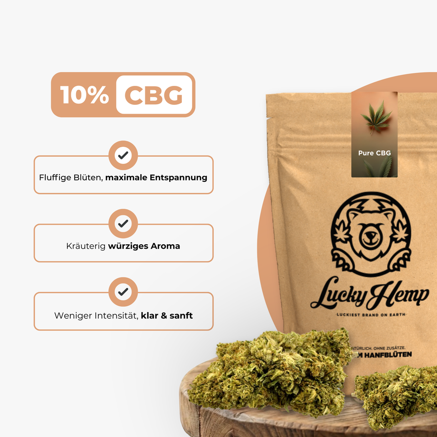 Pure CBG Ökopack Blüten Lucky Hemp