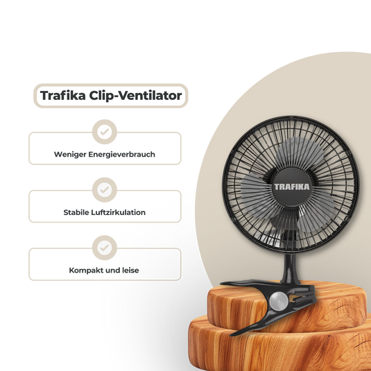 Trafika Clip-Ventilator Ø15cm, 5 Watt Growzubehör Lucky Hemp