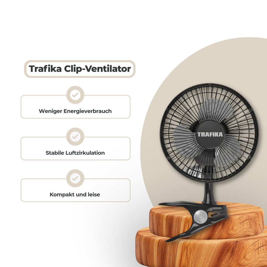 Trafika Clip-Ventilator Ø15cm, 5 Watt Growzubehör Lucky Hemp