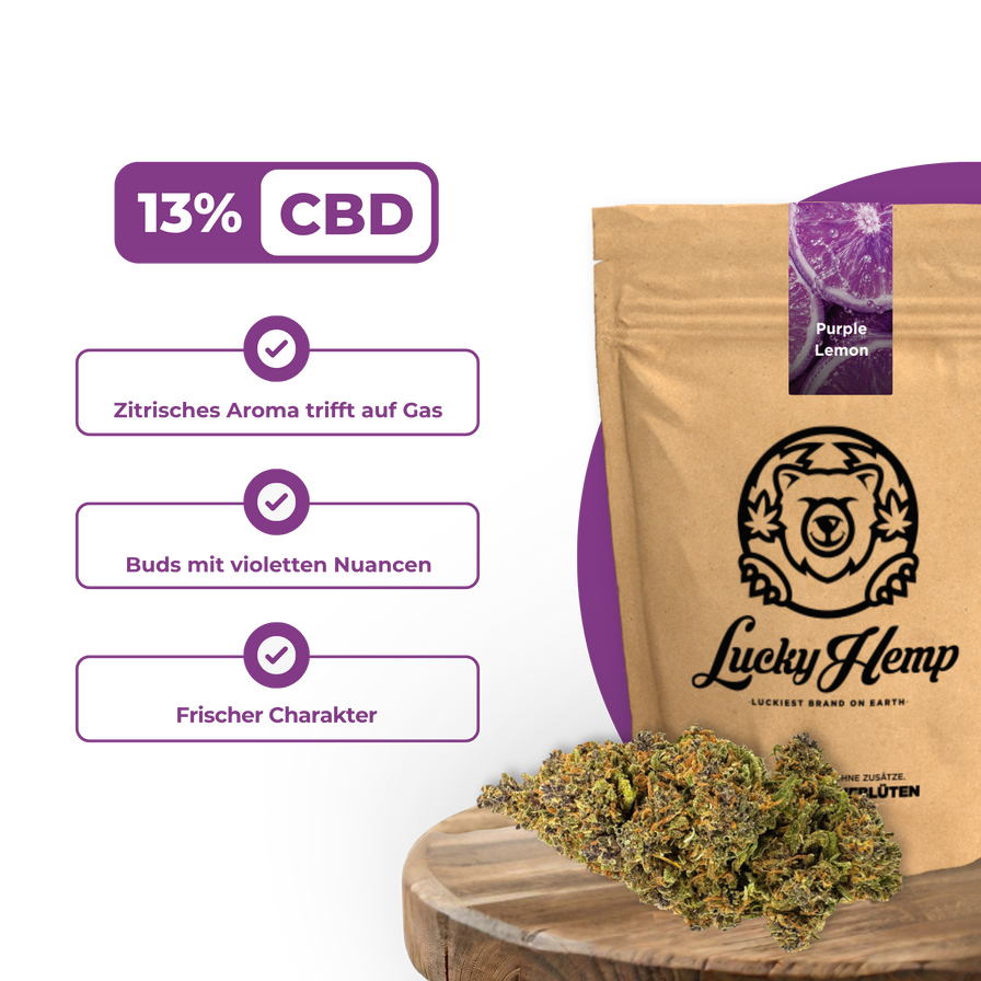 Purple Lemon Ökopack Blüten Lucky Hemp