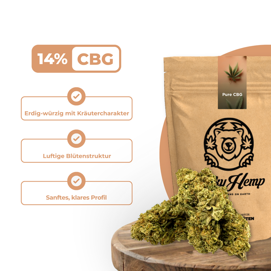 Pure CBG Ökopack Blüten Lucky Hemp