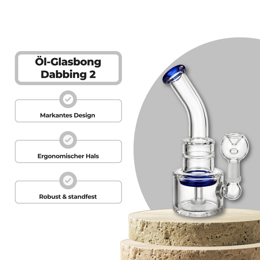 Öl-Glasbong mit Percolator Dabbing 2 Merchandise Lucky Hemp