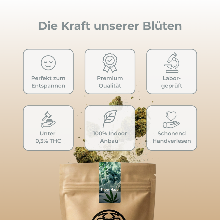 Snow Haze® 50% CBD Ökopack Blüten Lucky Hemp
