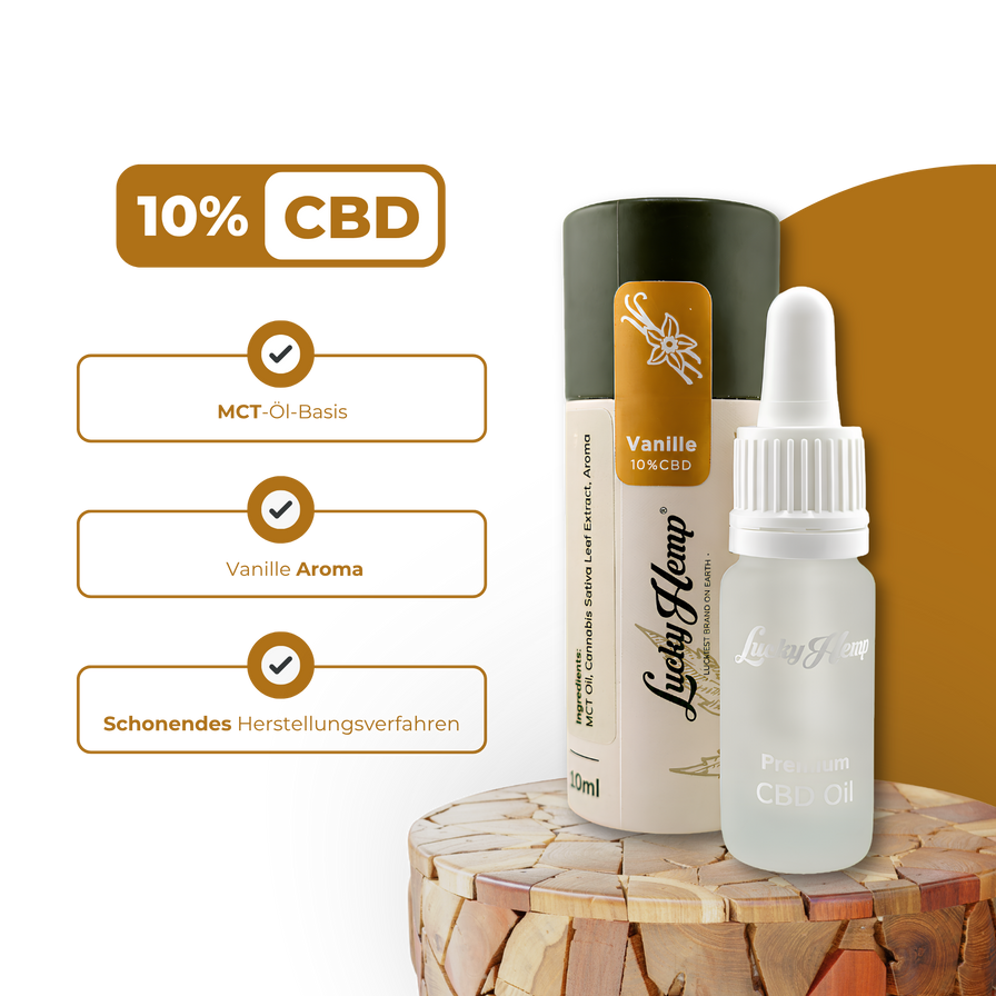 Vanille CBD-Öl 10% Öle Lucky Hemp