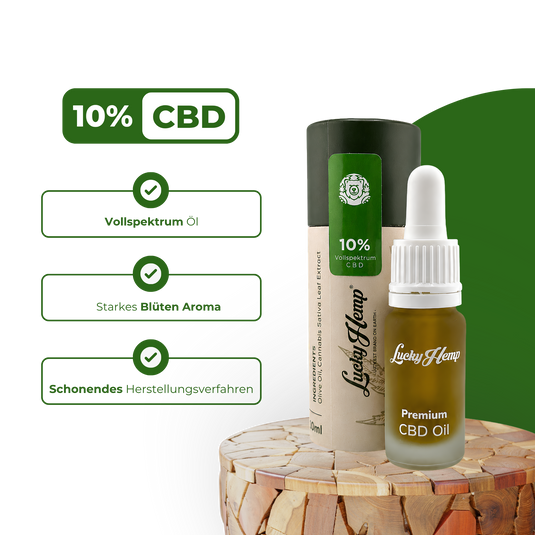 10% CBD-Öl Vollspektrum Öle Lucky Hemp