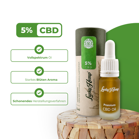 5% CBD-Öl Vollspektrum Öle Lucky Hemp