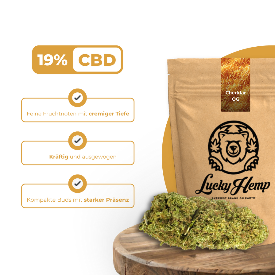 Cheddar OG Ökopack Blüten Lucky Hemp