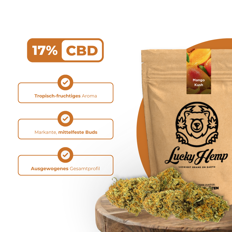 Mango Kush Ökopack Blüten Lucky Hemp