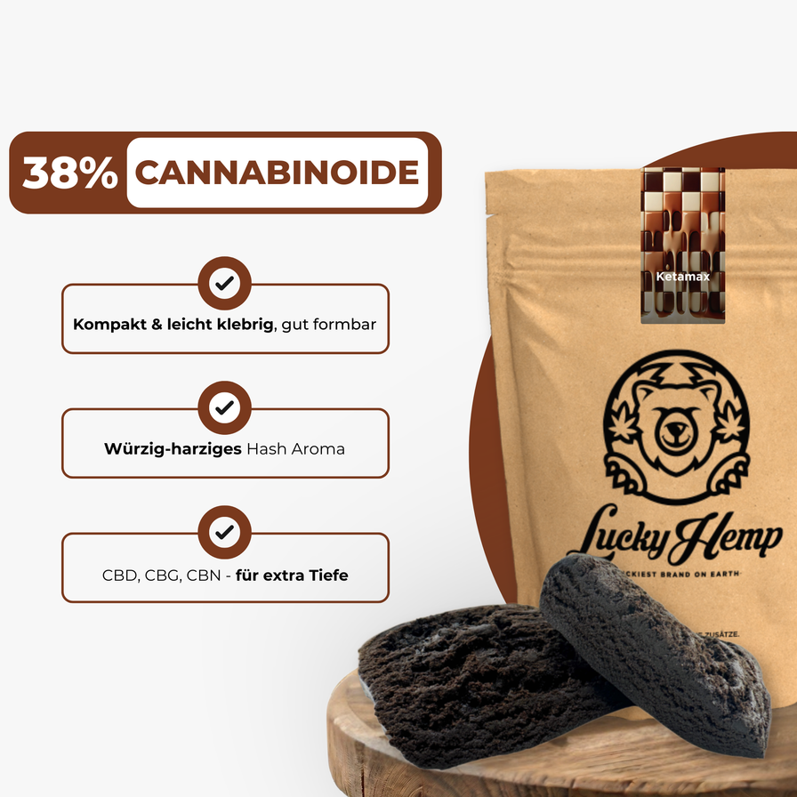 Ketamax Hash Ökopack Blüten Lucky Hemp