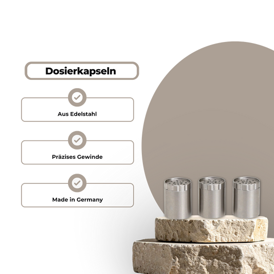 HIZEN Dosierkapseln Edelstahl 3er Set Zubehör Lucky Hemp