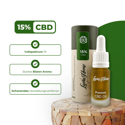 15% CBD-Öl Vollspektrum Öle Lucky Hemp