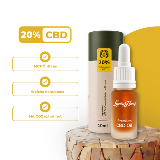 20% CBD Öl Vollspektrum MCT Öle Lucky Hemp