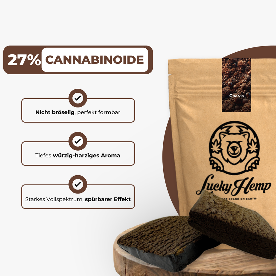 Charas Hash Ökopack Blüten Lucky Hemp