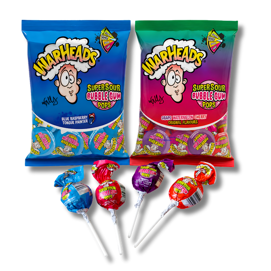 Warheads Super Sour Bubble Gum Pops snacks Lucky Hemp