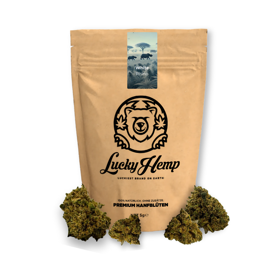Popcorn Blüten Ökopack Blüten Lucky Hemp 10g White Rhino
