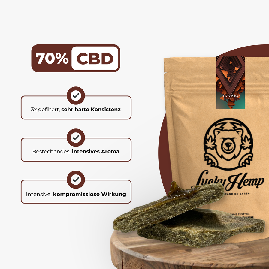 Triple Filter Hash Ökopack Blüten Lucky Hemp