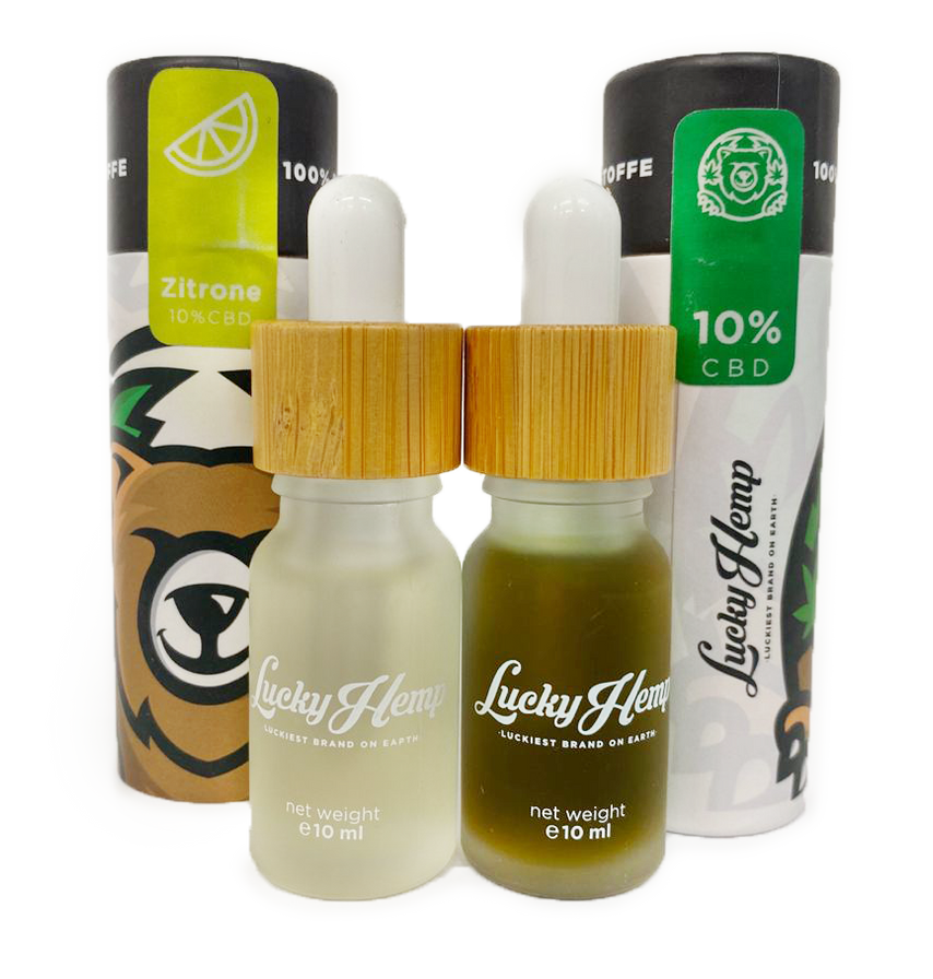 Probier-Set Aromaöl Zitrone + 10% Vollspektrum CBD-Öl Öle Lucky Hemp   
